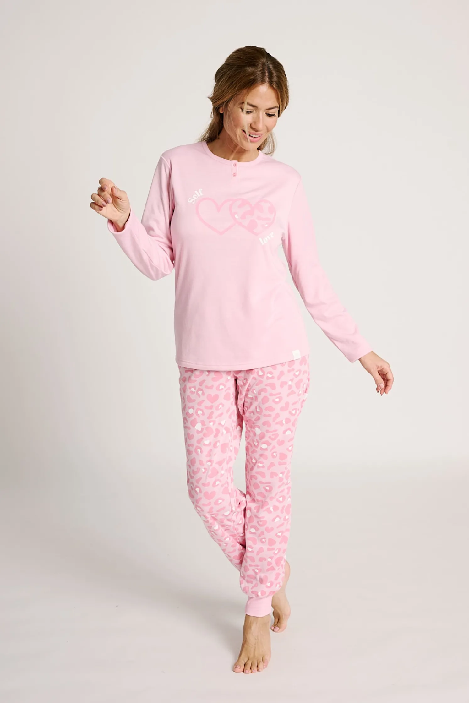 Pijama mujer largo estampado corazones | MUYDEMI