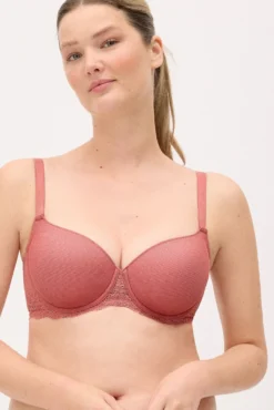 Sujetador capacidad con aro con relleno plumeti rosa