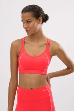 Sujetador deportivo Compressive espalda cruzada coral