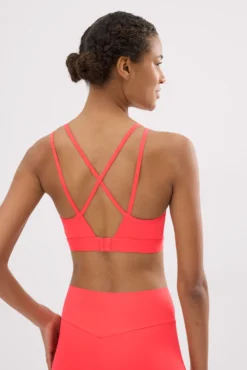 Sujetador deportivo Compressive espalda cruzada coral