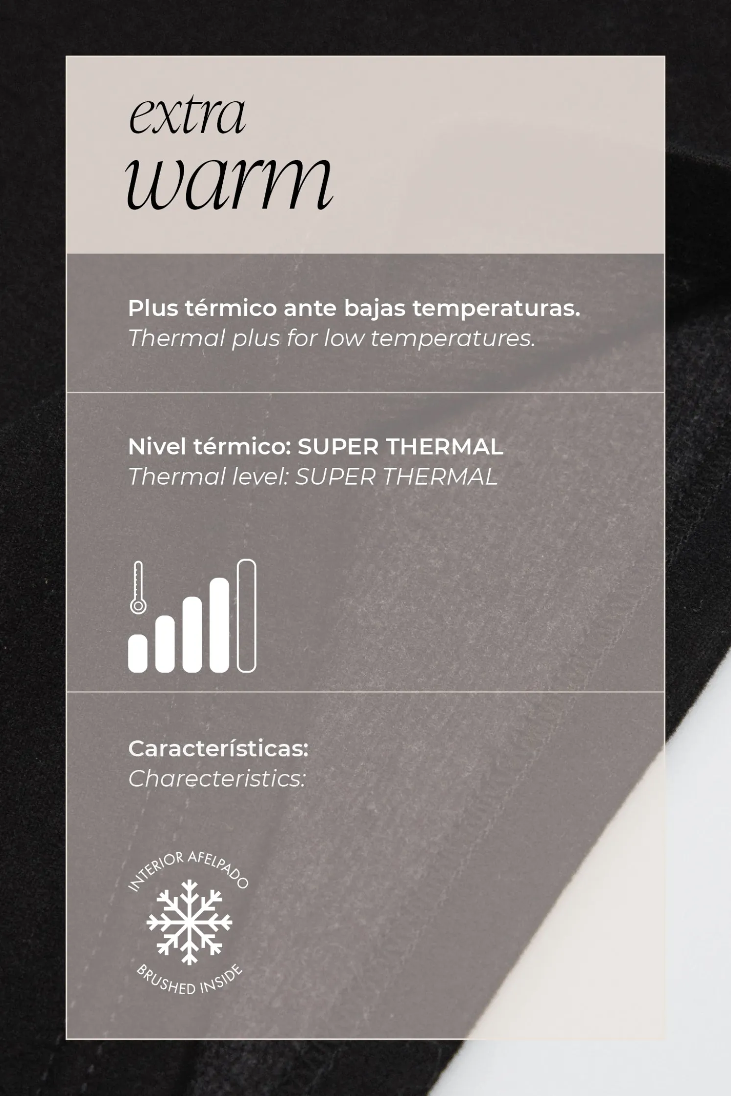 SUPER TÉRMICO Camiseta afelpada cuello redondo negro