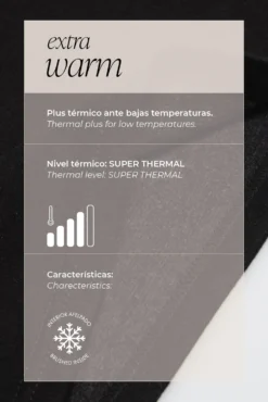 SUPER TÉRMICO Camiseta afelpada hombre negro