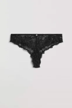 Tanga encaje negro
