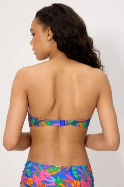 Top bikini bandeau estampado tropical copa C