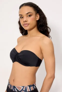 Top bikini bandeau negro copas C y D