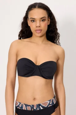 Top bikini bandeau negro copas C y D