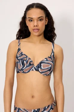 Top bikini estampado copa C