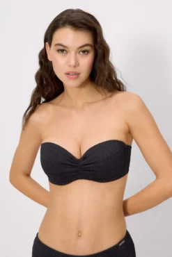 Top bikini push-up textura negro copa C