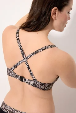 Top bikini reductor estampado con brillo copa D