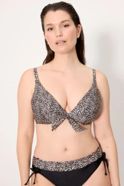 Top bikini reductor estampado con brillo copa D