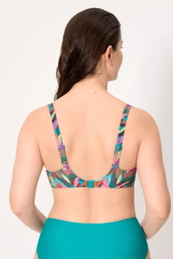 Top bikini reductor estampado hojas copas D y E