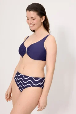 Top bikini reductor marino detalle broche copa D