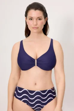 Top bikini reductor marino detalle broche copa D