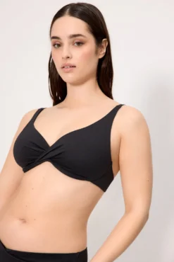Top bikini reductor micropiqué negro copa C