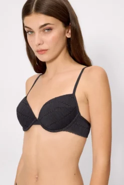 Top bikini textura negro copa B