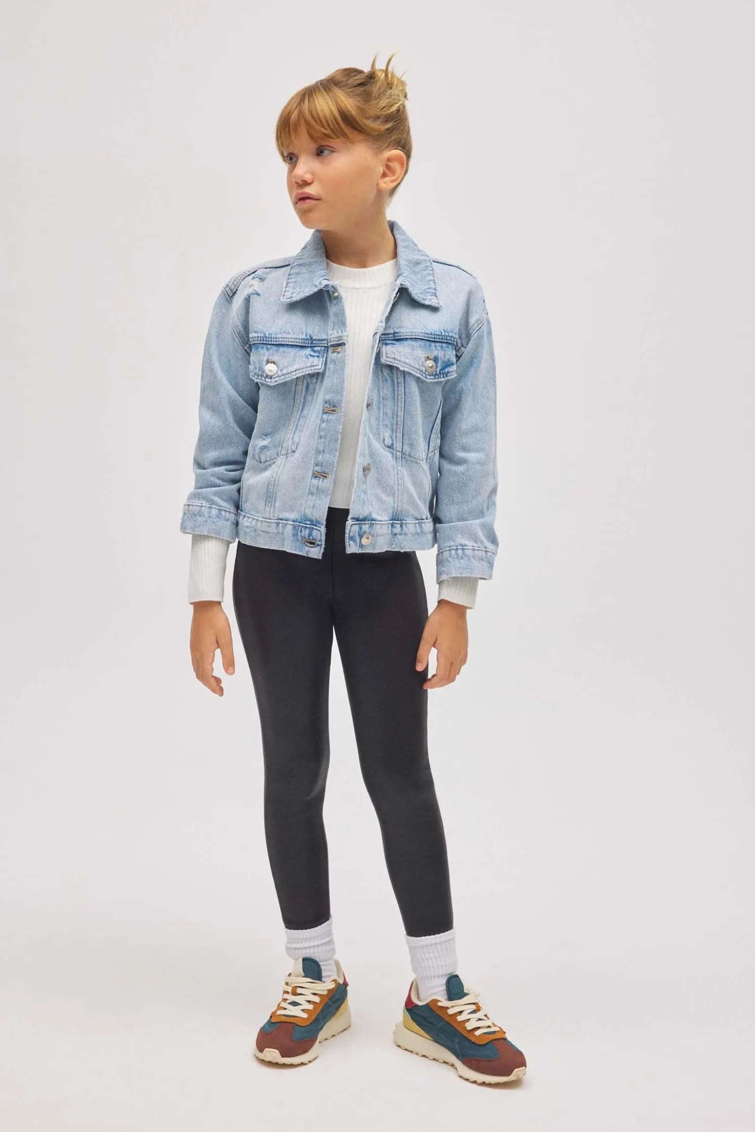 TÉRMICO Leggings afelpados niña efecto piel negro