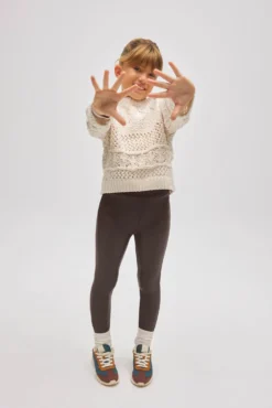 TÉRMICO Leggings afelpados niña efecto piel chocolate