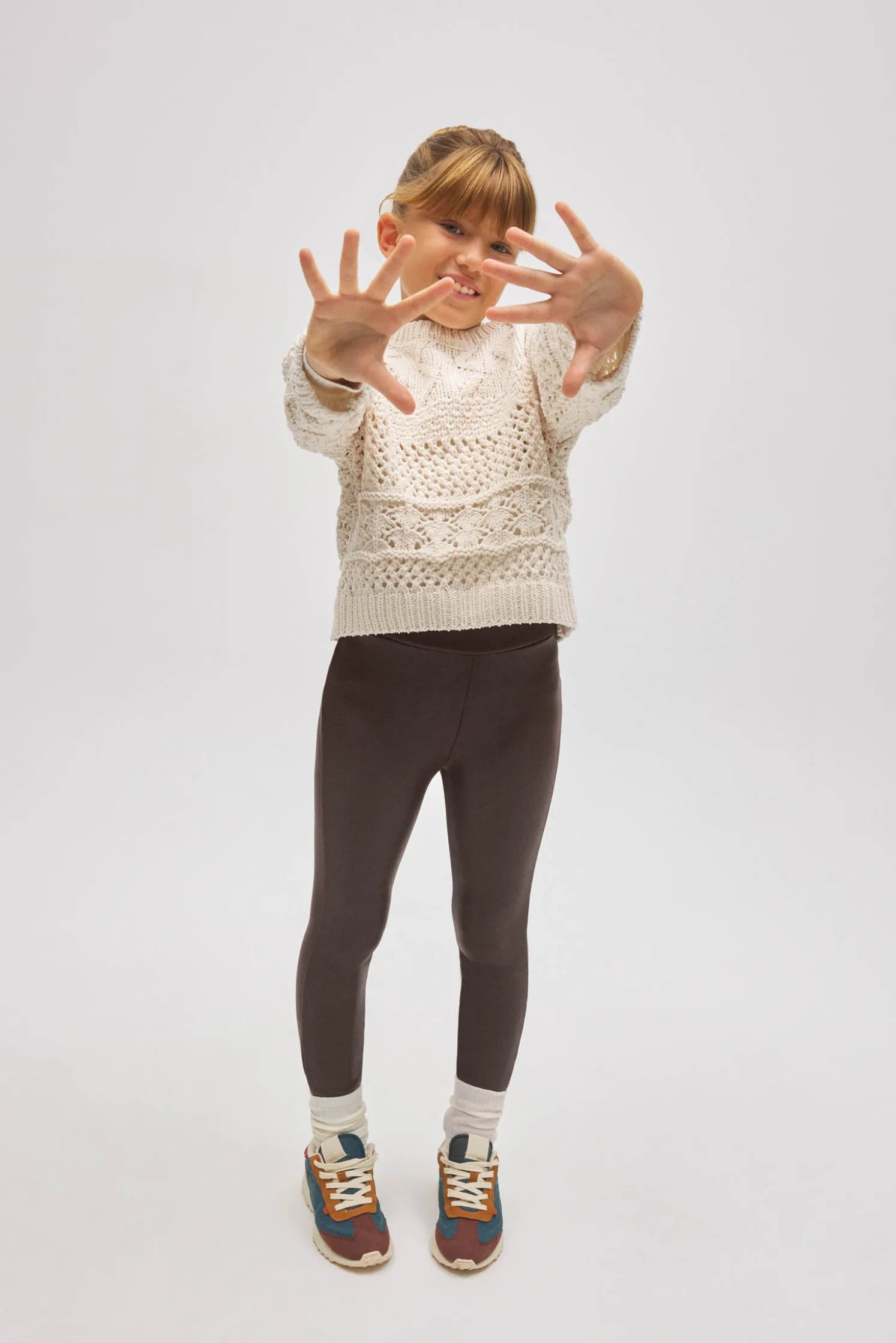 TÉRMICO Leggings afelpados niña efecto piel chocolate