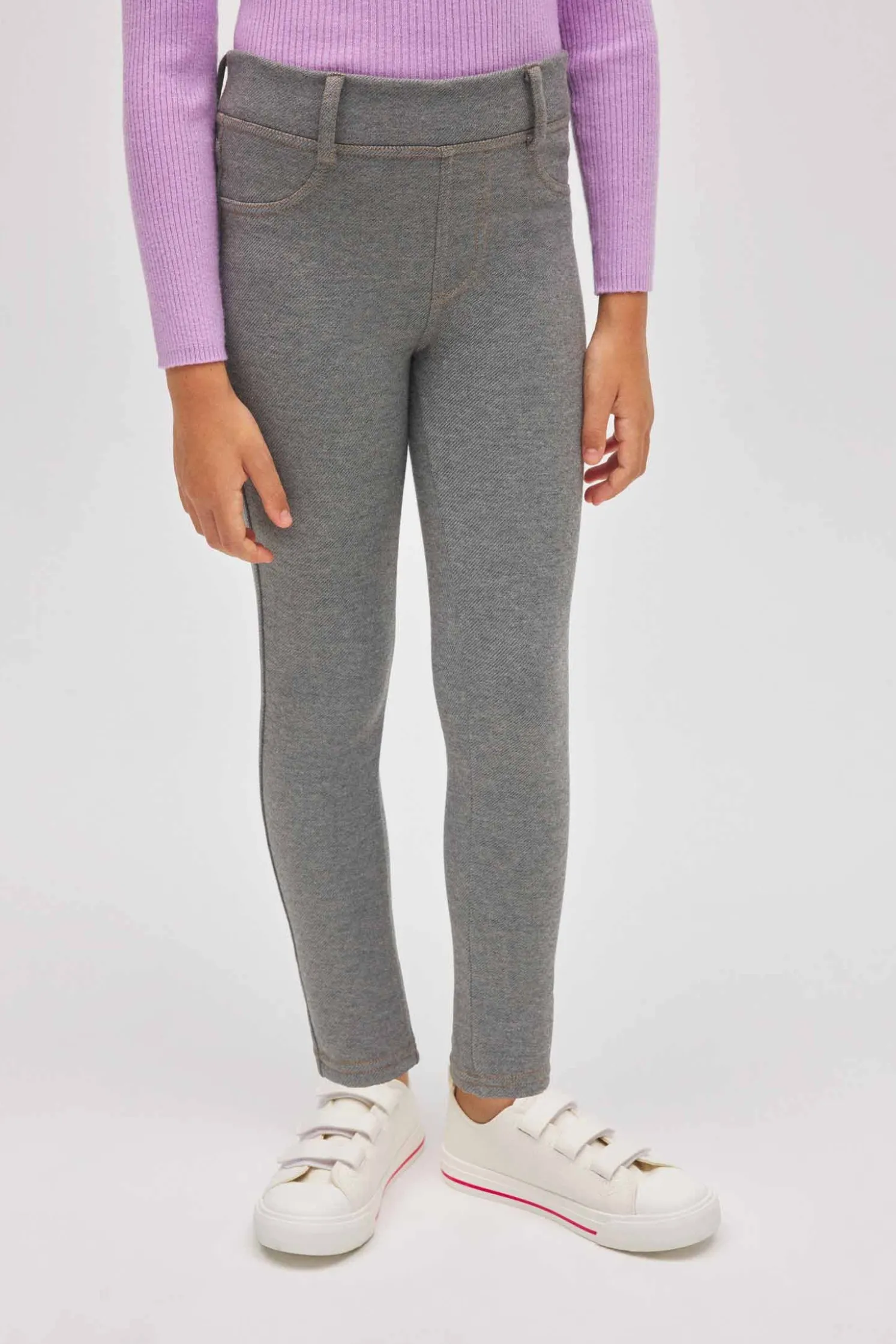 TÉRMICO Leggings afelpados niña efecto vaquero gris