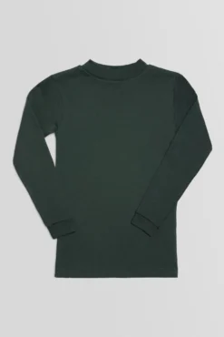TÉRMICO LIGERO Camiseta manga larga cuello semicisne verde botella