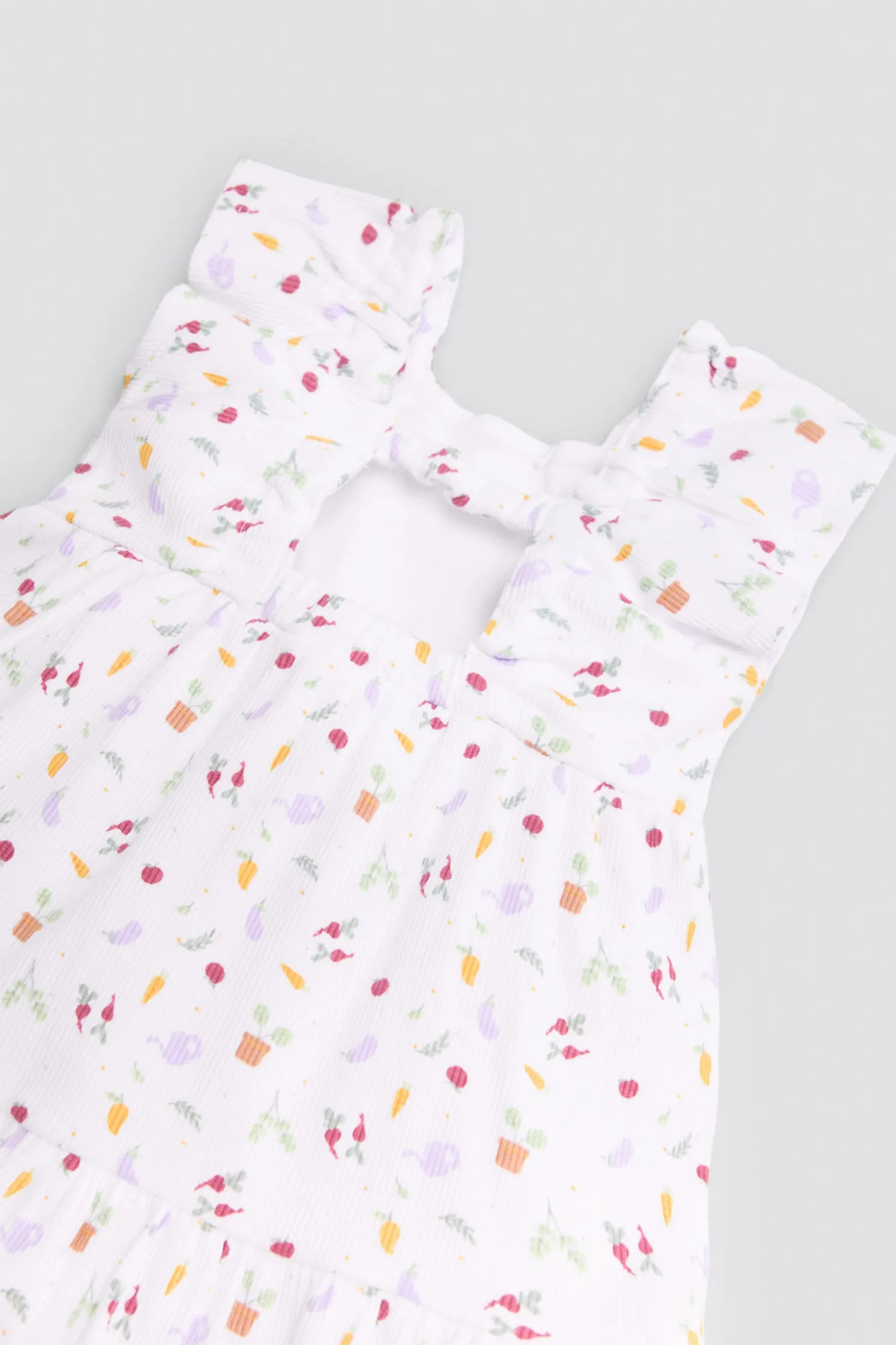 Vestido bebé sin mangas estampado verduras