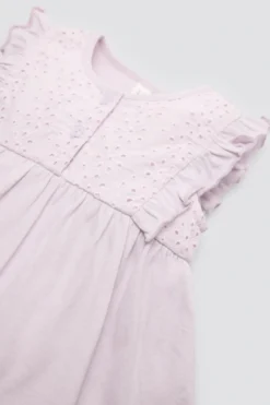 Vestido body bebé sin mangas detalles volantes