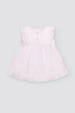Vestido body bebé sin mangas detalles volantes