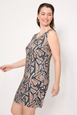 Vestido corto recto tirantes estampado