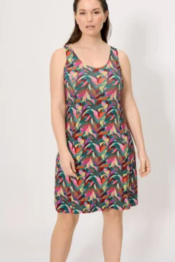 Vestido corto tirantes recto estampado