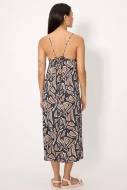 Vestido largo tirantes estampado