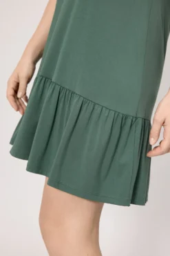 Vestido manga corta verde botella
